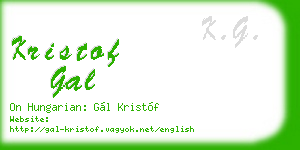 kristof gal business card