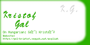kristof gal business card
